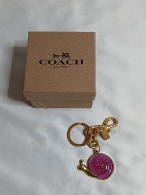 Coach Gold-Tone Purple Snail Keyring Charm